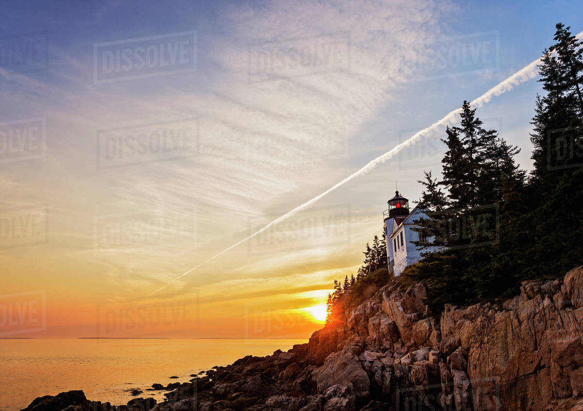Lighthouse at sunset Royalty-free stock photo